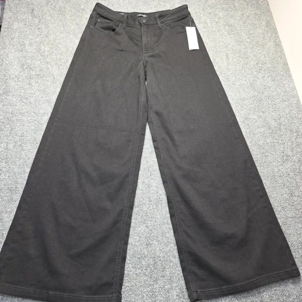 Women’s Size 8 Black Wash Mid-Rise Ultra Wide Leg Jeans 31" Inseam